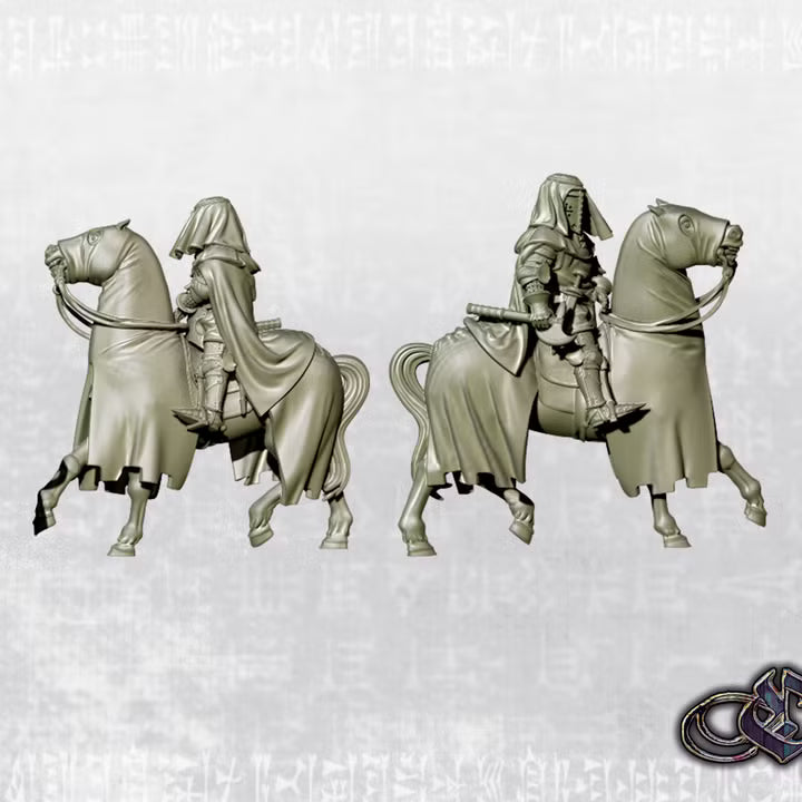 "Crusader Knight on horse with axe - 14th century" by Ezipion miniatures