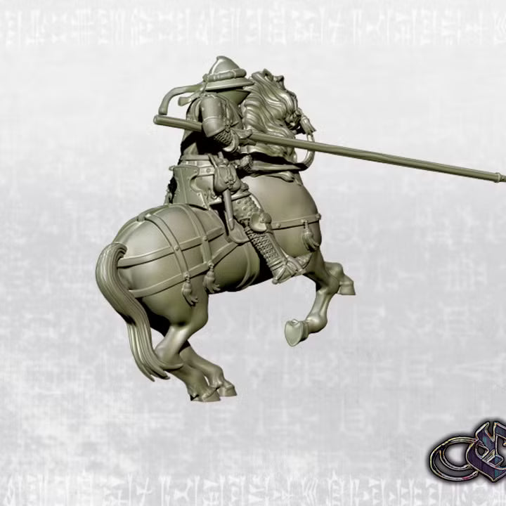 "Castilian Knight charging with lance on horse" by Ezipion miniatures