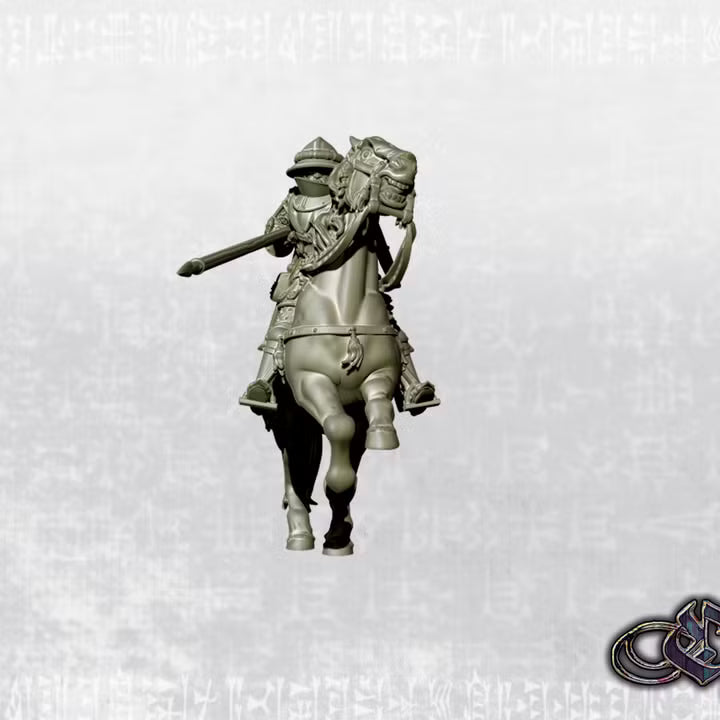 "Castilian Knight charging with lance on horse" by Ezipion miniatures