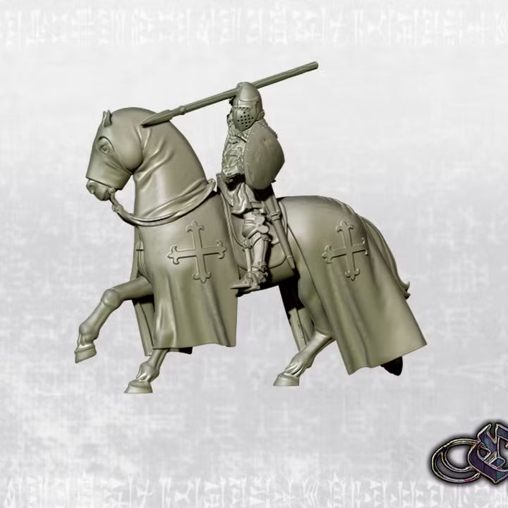 "Castilian Knight with spear on horse - May'25 version - 14th century" by Ezipion miniatures