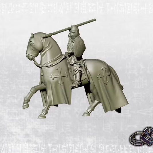 « Chevalier castillan avec lance sur cheval - version mai 25 - XIVe siècle » par Ezipion miniatures