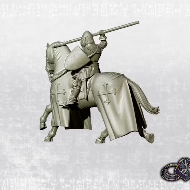 "Castilian Knight with spear on horse - May'25 version - 14th century" by Ezipion miniatures