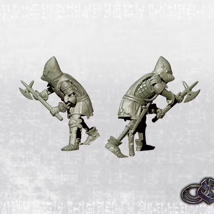 "Revived Man-at-arms with heavy armour on foot - Dark 14th century" by Ezipion Miniatures