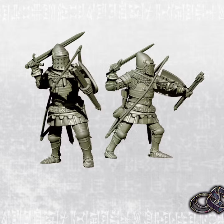 "English Knight with long bow on foot - 14th century" by Ezipion Miniatures