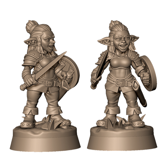 Goblin Female Guard 1 by Menagerie Miniature