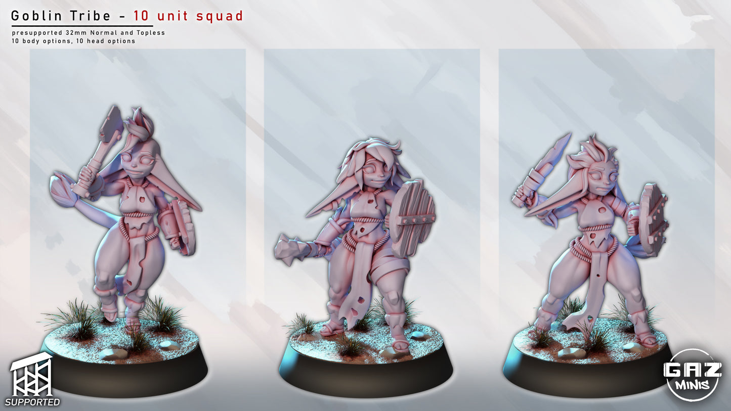 Goblin Tribe – 10 Goblin unit by Gaz Minis.