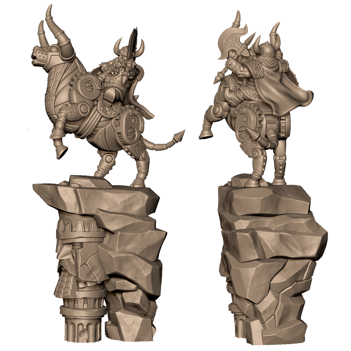 Dwarven Golden Bull Cavalry by Menagerie Miniature