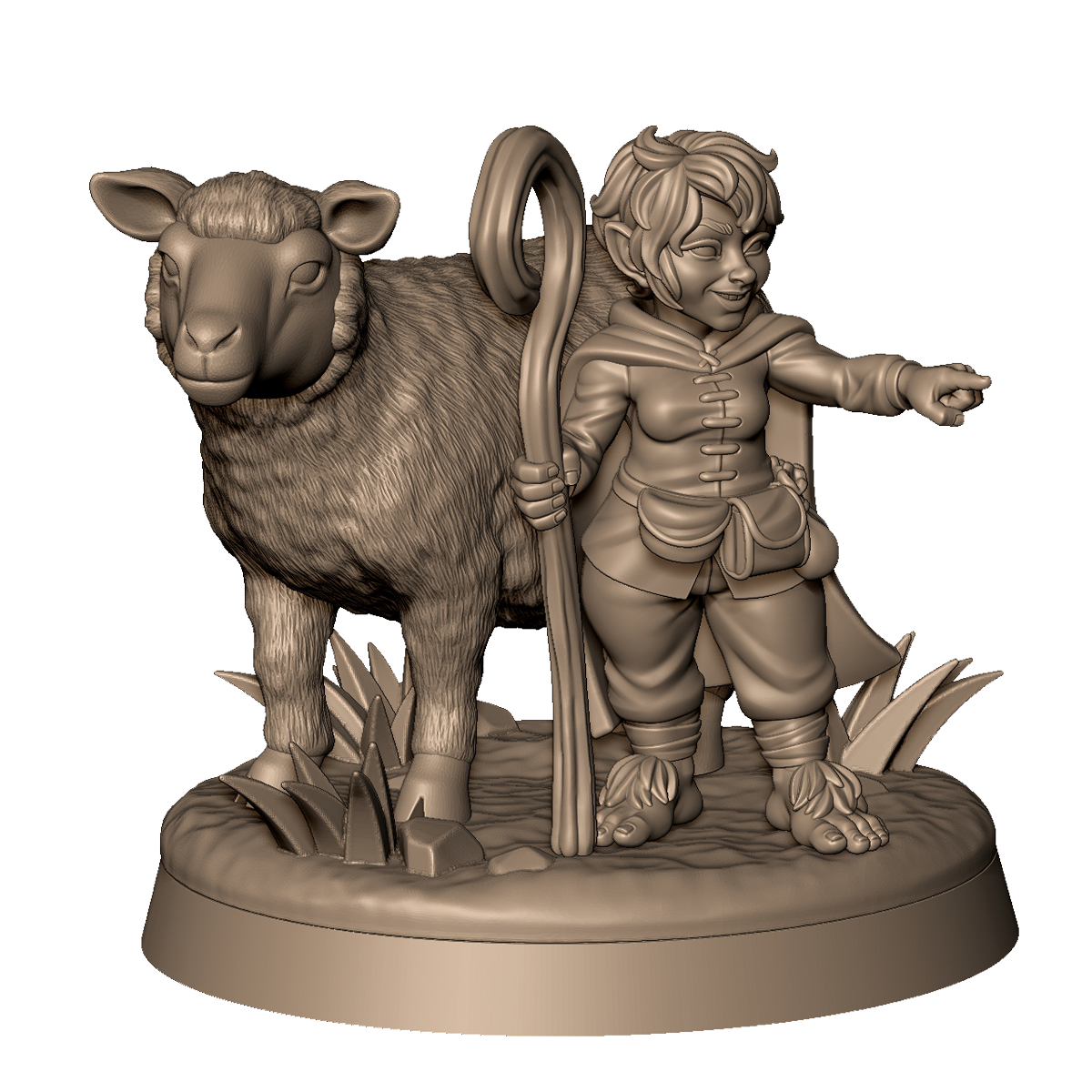 Halfling Shepherd 1 by Menagerie Miniature