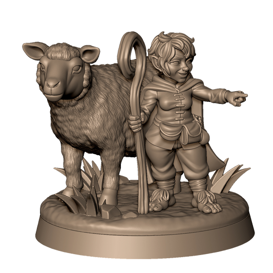 Halfling Shepherd 1 by Menagerie Miniature