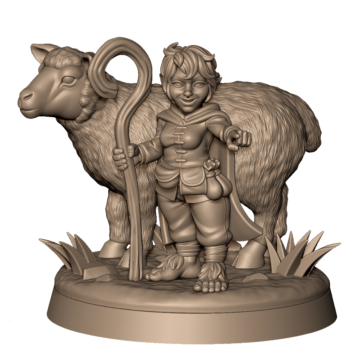 Halfling Shepherd 1 by Menagerie Miniature