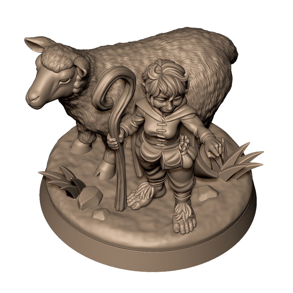 Halfling Shepherd 1 by Menagerie Miniature