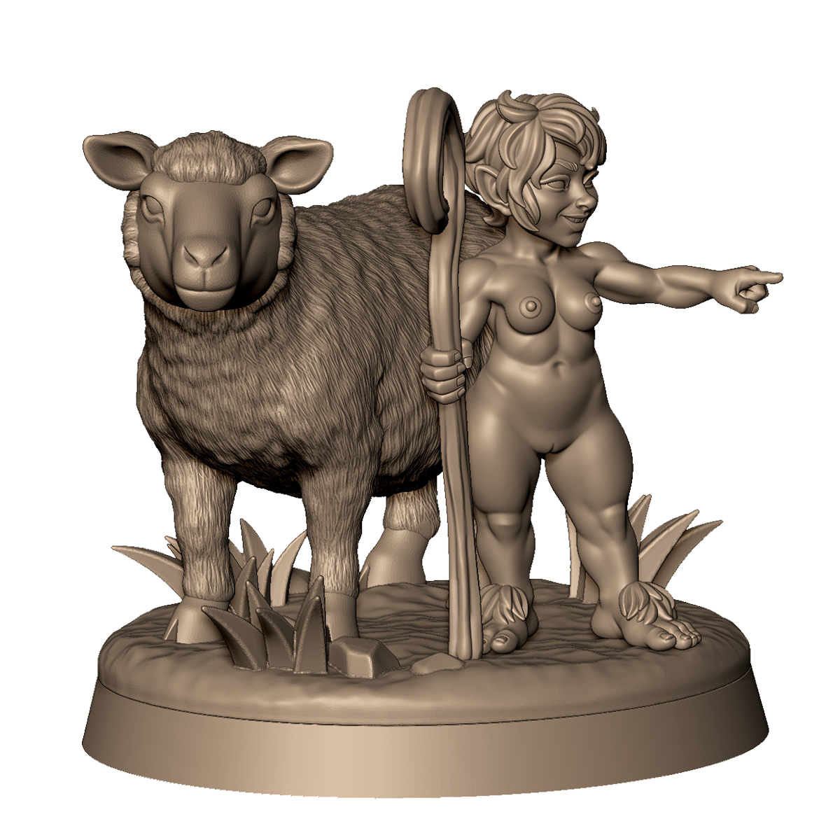 Halfling Shepherd 1 by Menagerie Miniature