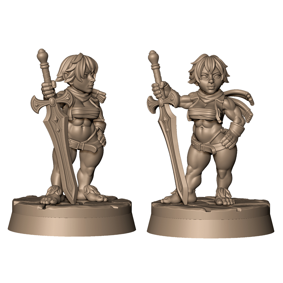 Halfling Warrior 1 by Menagerie Miniature