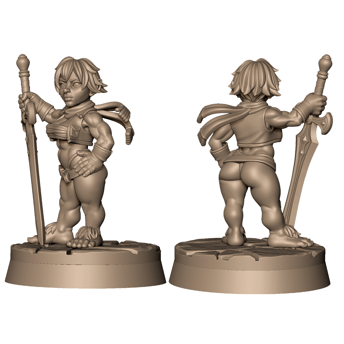 Halfling Warrior 1 by Menagerie Miniature