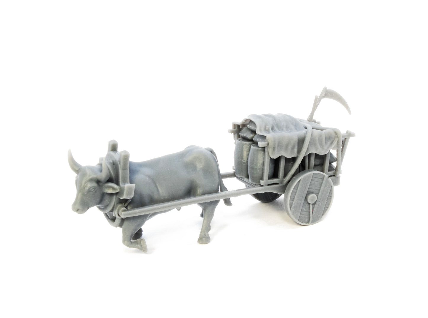 Medieval ox wagon - market goods.