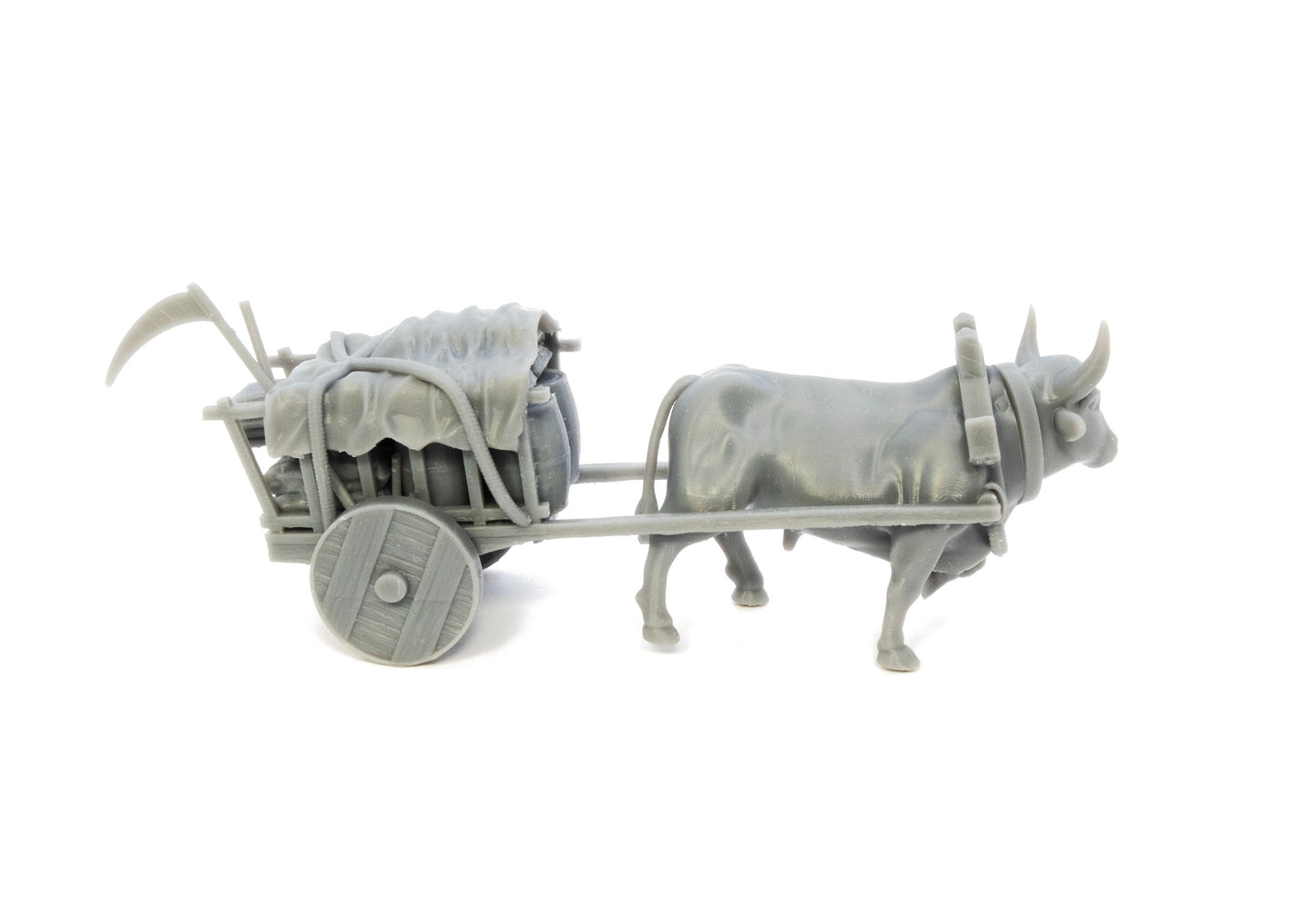 Medieval ox wagon - market goods.