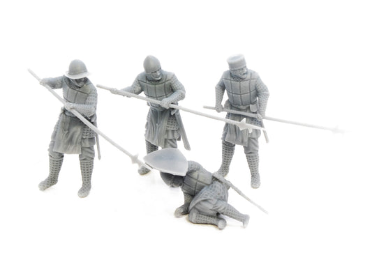Medieval soldiers with billhooks.