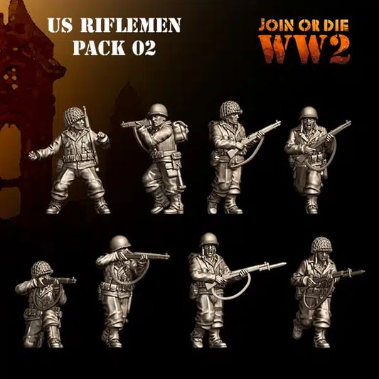 US Army G.I.Riflemen (Pack 02) by 3D Breed Miniatures