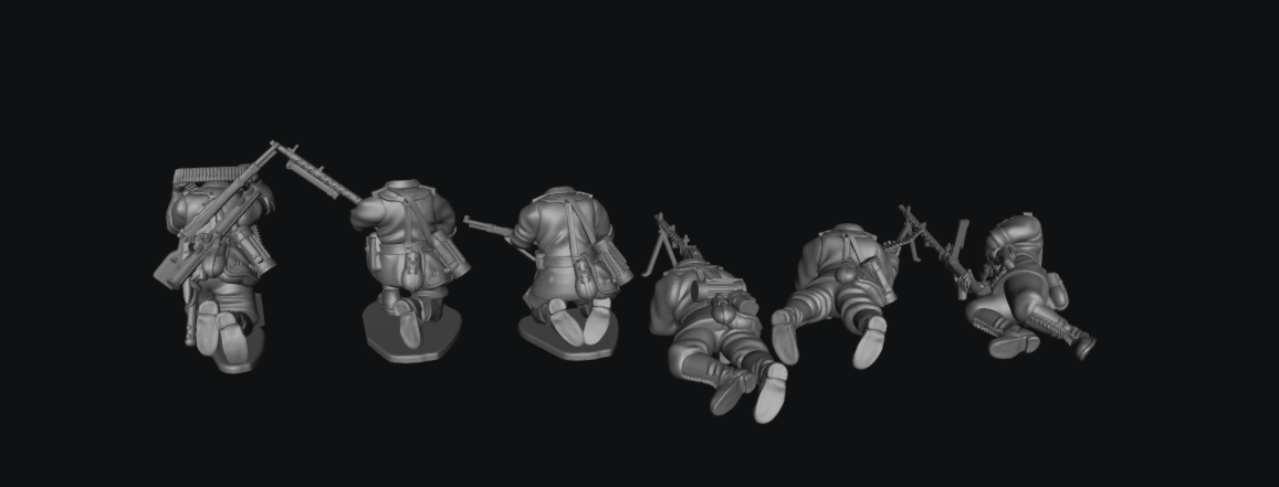 Afrika Korps Head Swap Option LMG Teams by W3 Wargaming