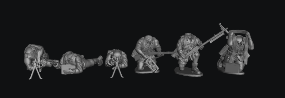 Afrika Korps Head Swap Option LMG Teams by W3 Wargaming