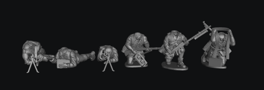 Afrika Korps Head Swap Option LMG Teams by W3 Wargaming