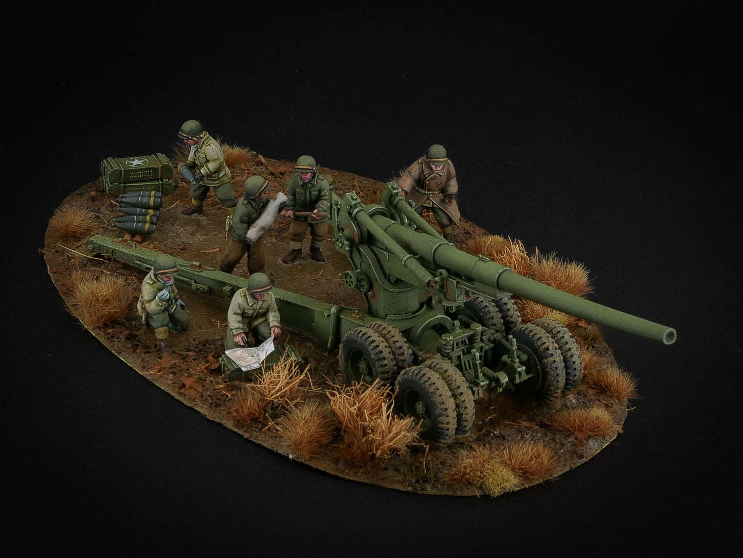 US Army Long Tom Artillery and Crew