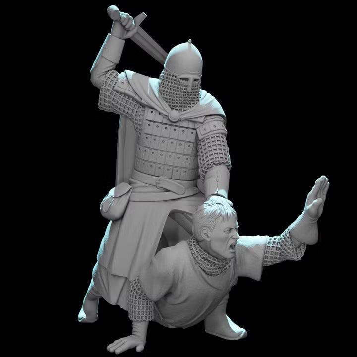 Kievan Rus Warrior slaying Medieval Crusader Knight