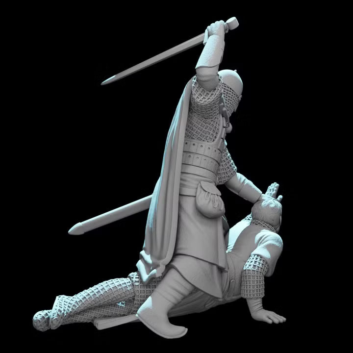 Kievan Rus Warrior slaying Medieval Crusader Knight