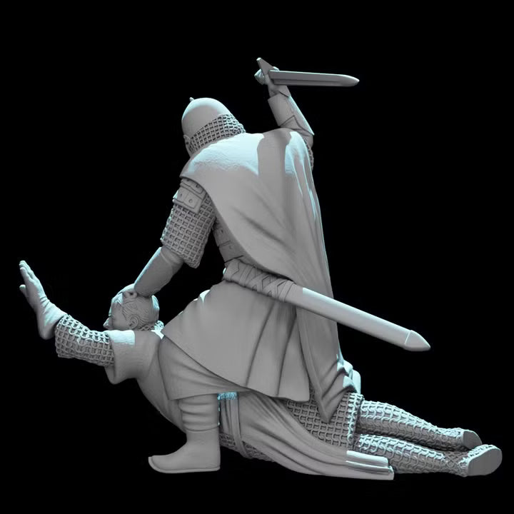 Kievan Rus Warrior slaying Medieval Crusader Knight