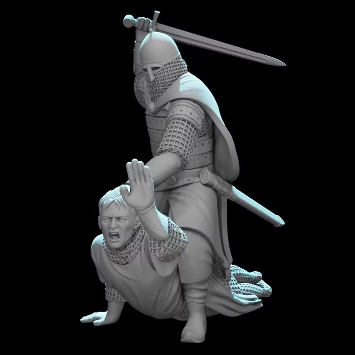 Kievan Rus Warrior slaying Medieval Crusader Knight