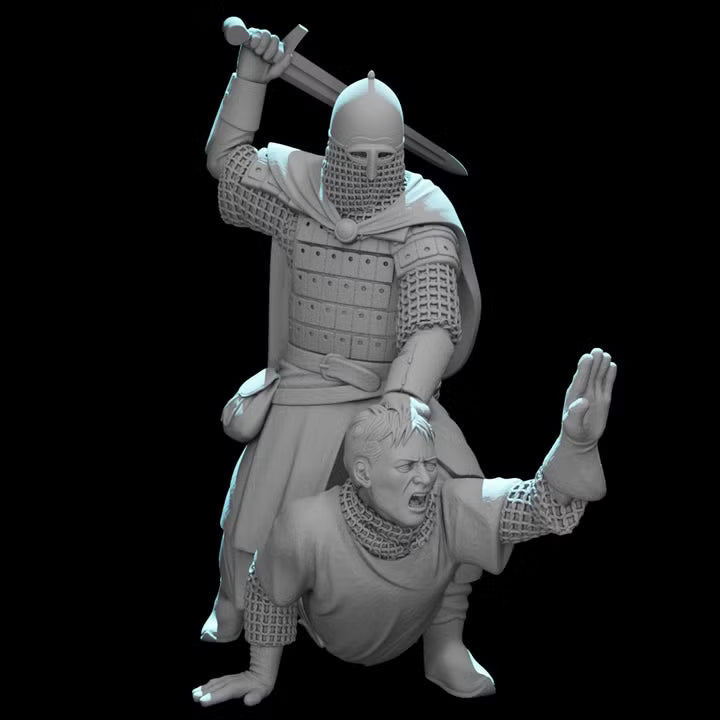 Kievan Rus Warrior slaying Medieval Crusader Knight