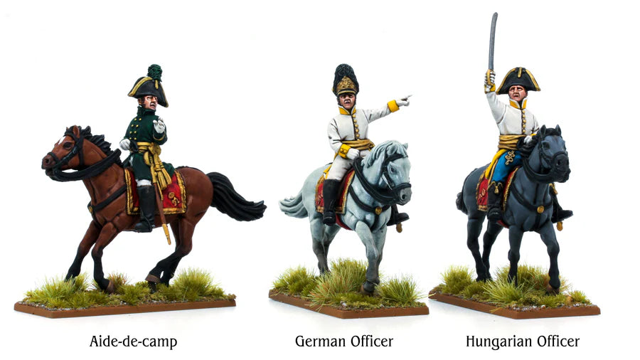 Austrian Infantry Officers Mounted (1800 - 1815) by Piano Wargames