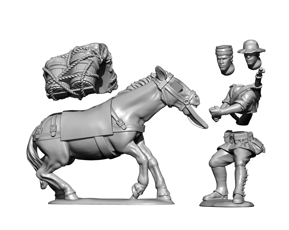 Rif War Spanish Mule Teams by Baraka Wargames and Miniatures