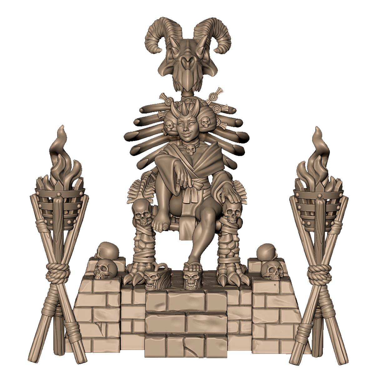 Oni Queen on Throne by Menagerie Miniature