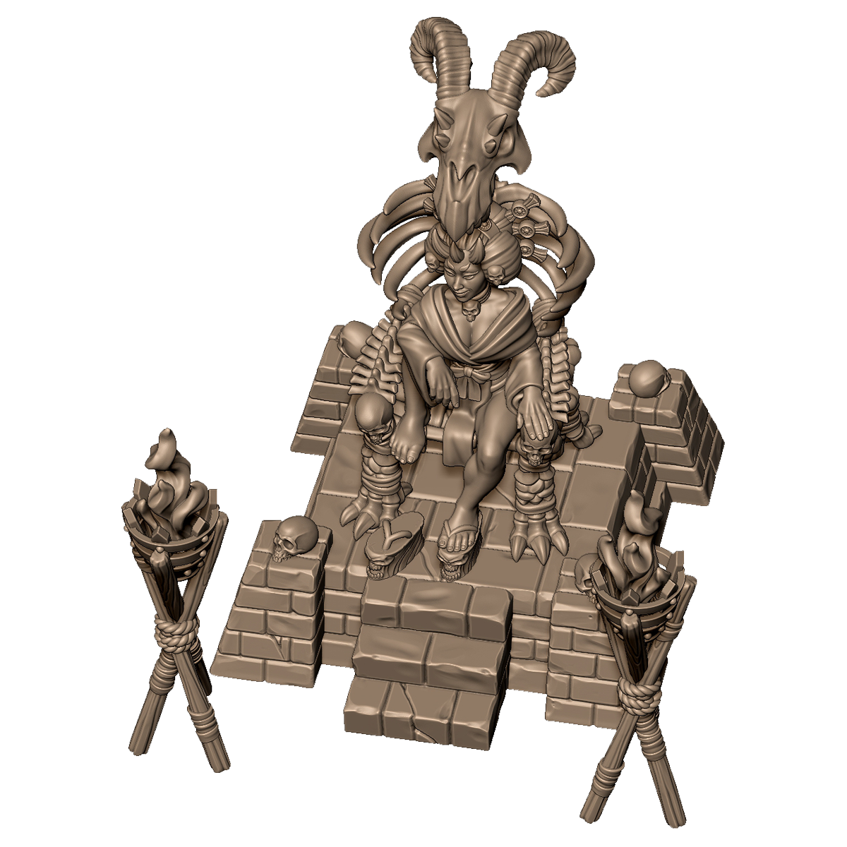 Oni Queen on Throne by Menagerie Miniature