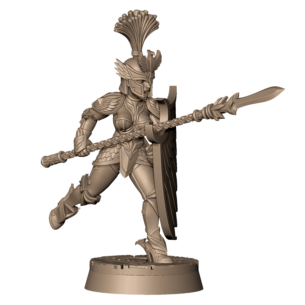 Female Spear Warrior A by Menagerie Miniature