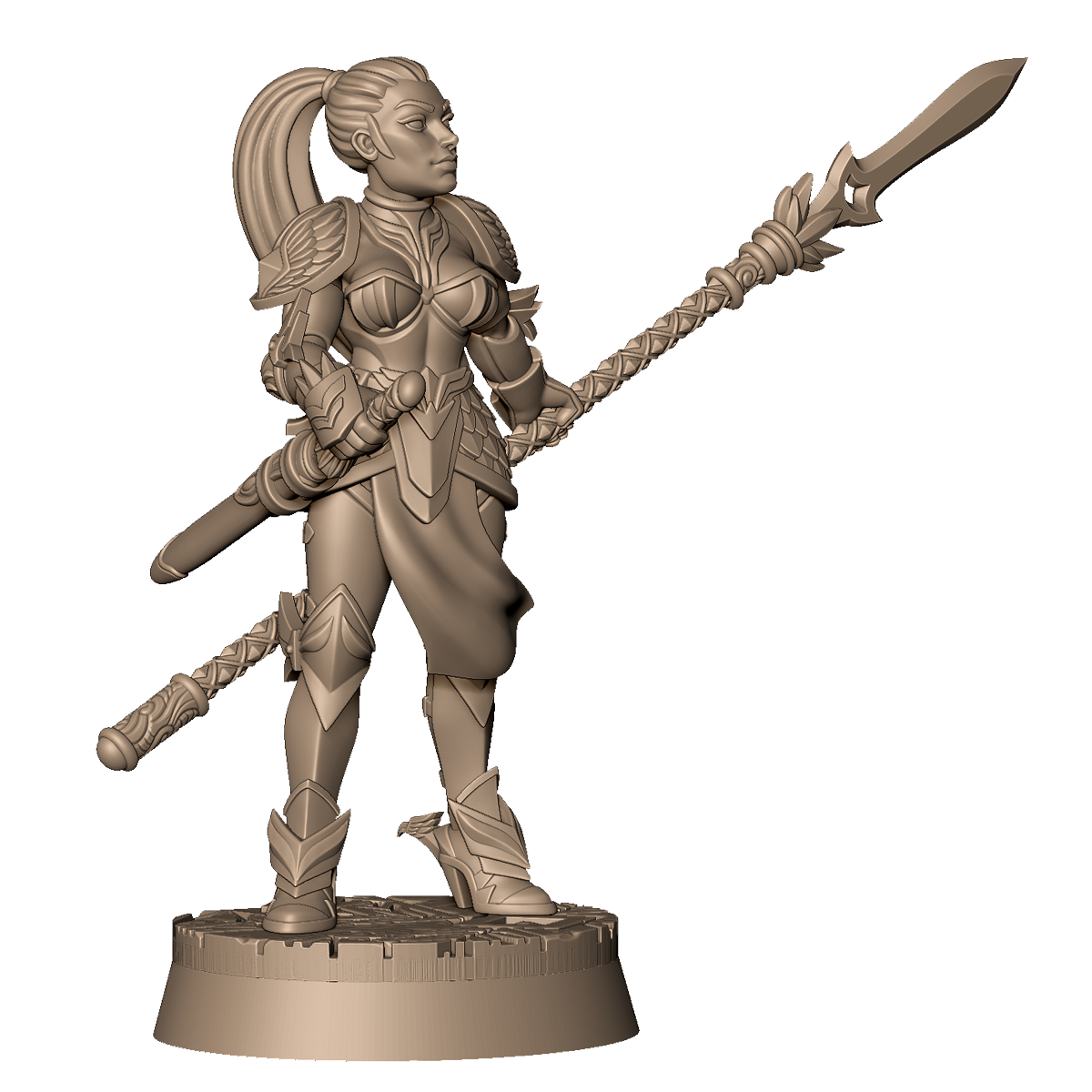 Female Spear Warrior B by Menagerie Miniature