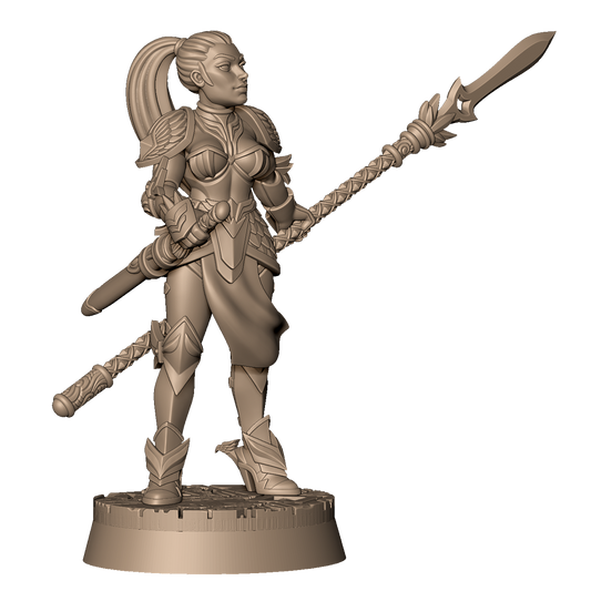 Female Spear Warrior B by Menagerie Miniature