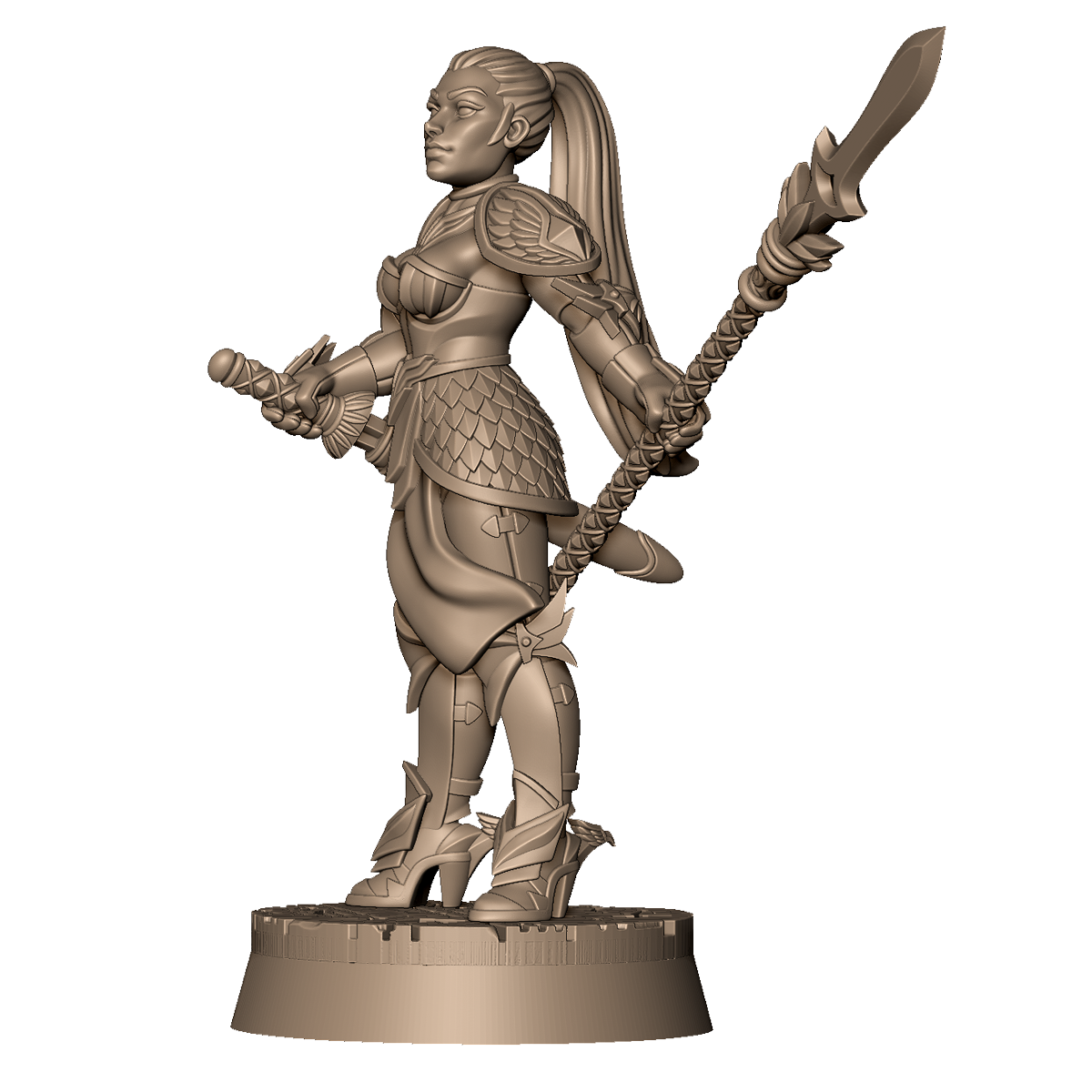 Female Spear Warrior B by Menagerie Miniature