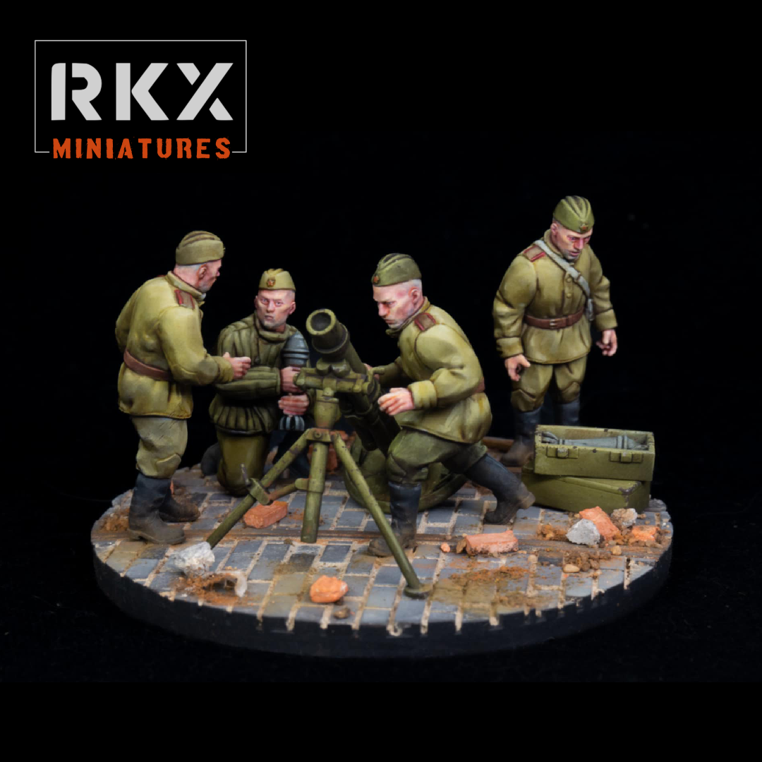 Soviet Heavy Mortar and Crew by RKX Miniatures