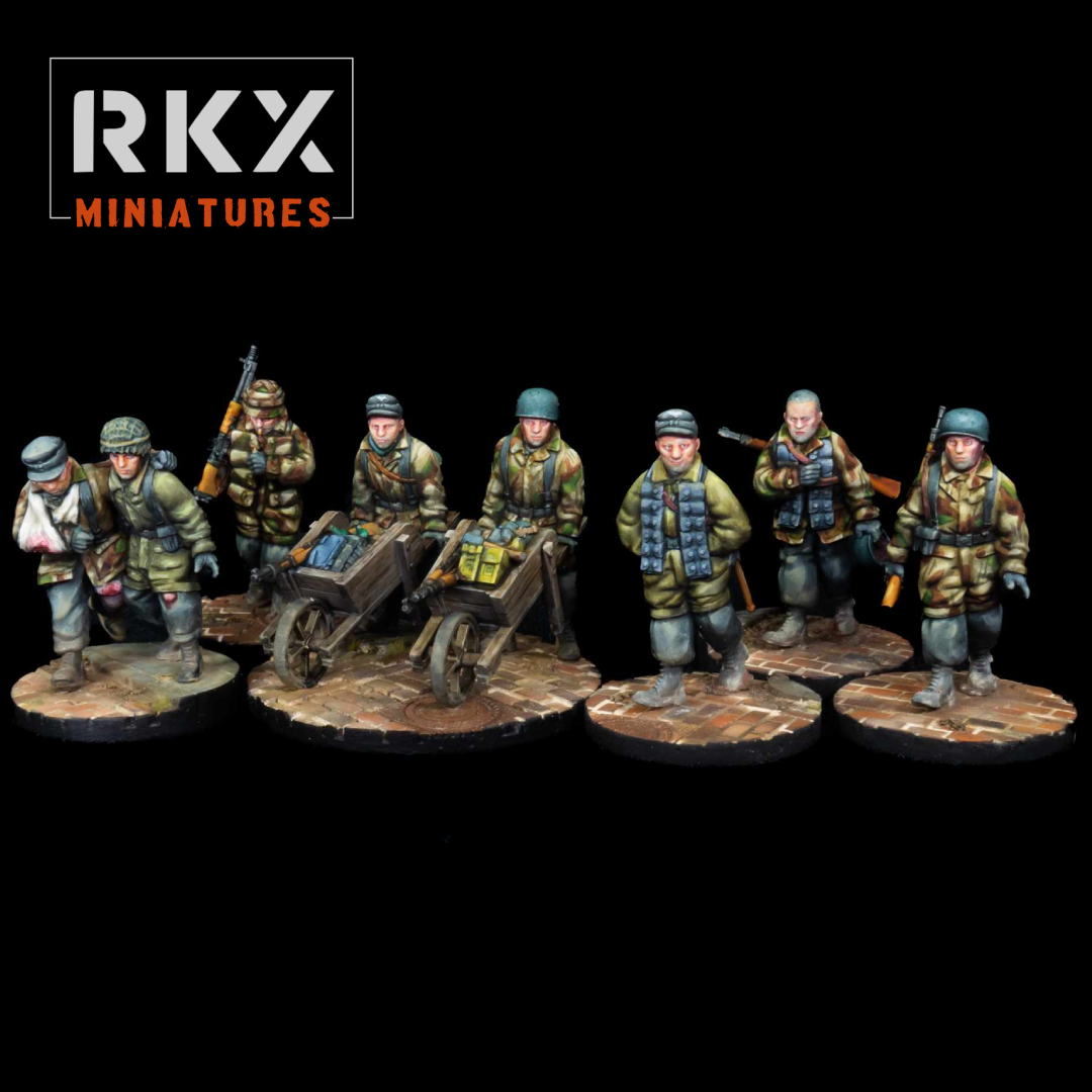Late War German Fallschirmjager Squad on March by RXK Miniatures