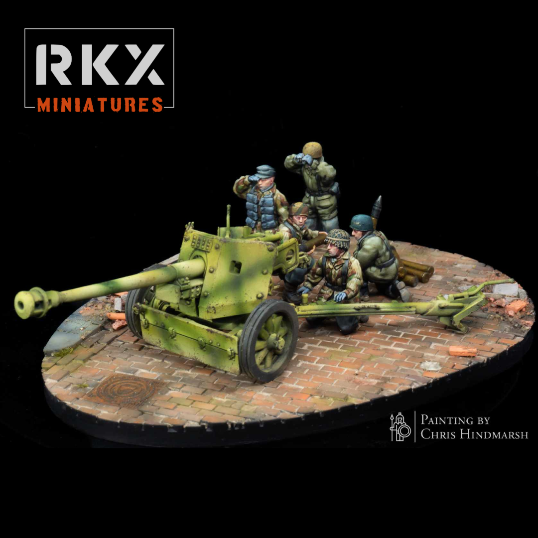 Late War German Fallschirmjager PAK40 and Crew by RXK Miniatures