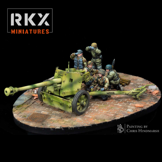 Late War German Fallschirmjager PAK40 and Crew by RXK Miniatures