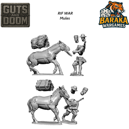 Rif War Spanish Mule Teams by Baraka Wargames and Miniatures