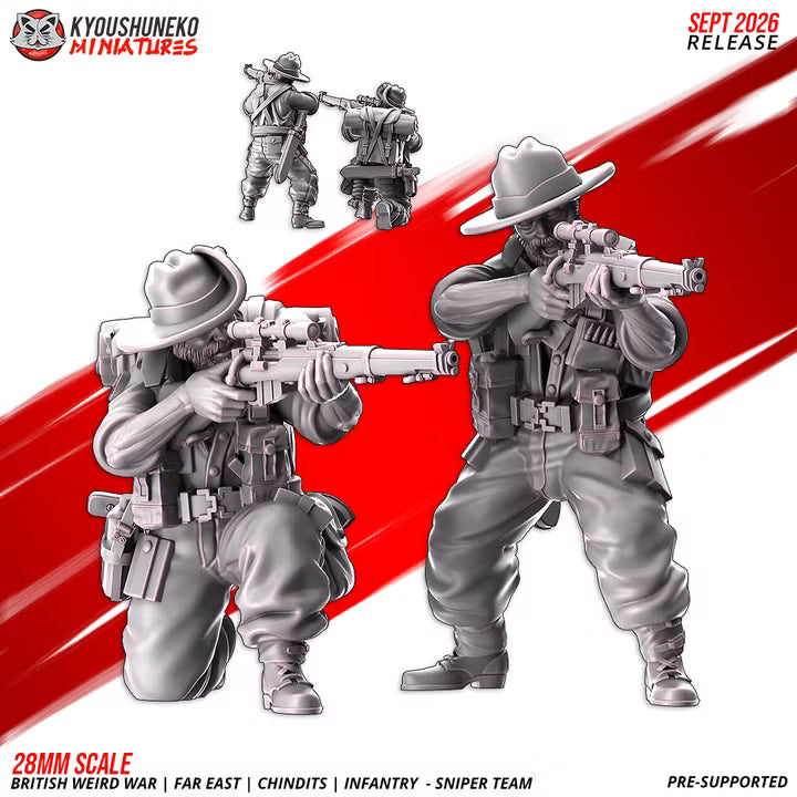 Far East ChindIts Infantry Sniper Team by Kyoushuneko Miniatures