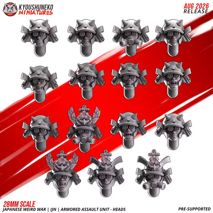 Armored assault Unit Heads by Kyoushuneko Miniatures