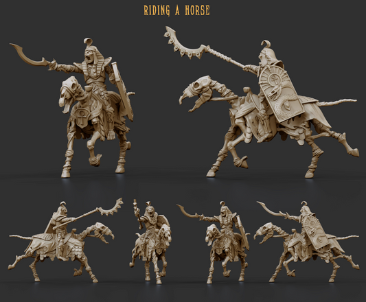 Mummy Pharaoh on Horse by Crab Miniatures