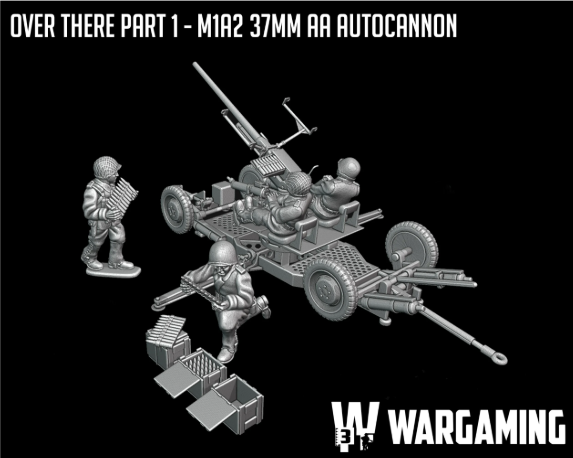 US Army M1A2 37mm AA Gun by W3 Wargaming Miniatures