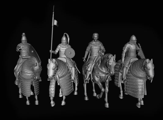 Byzantine mounted command #1  from Northern Crusade miniatures.