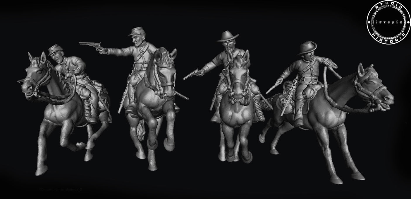 Confederate cavalry unit with pistols.